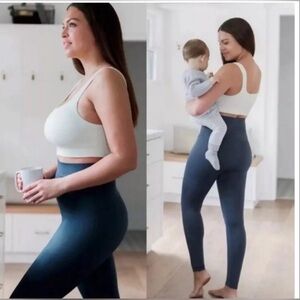 Blanqi Everyday Postpartum Support Maternity Leggings In Storm Blue Womens Sz S